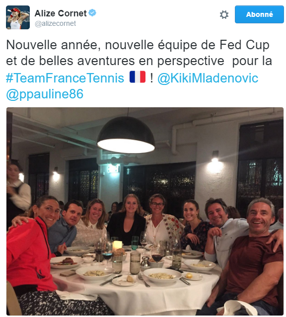 L'équipe de France de Fed Cup presque au complet pour ce repas de famille en Australie