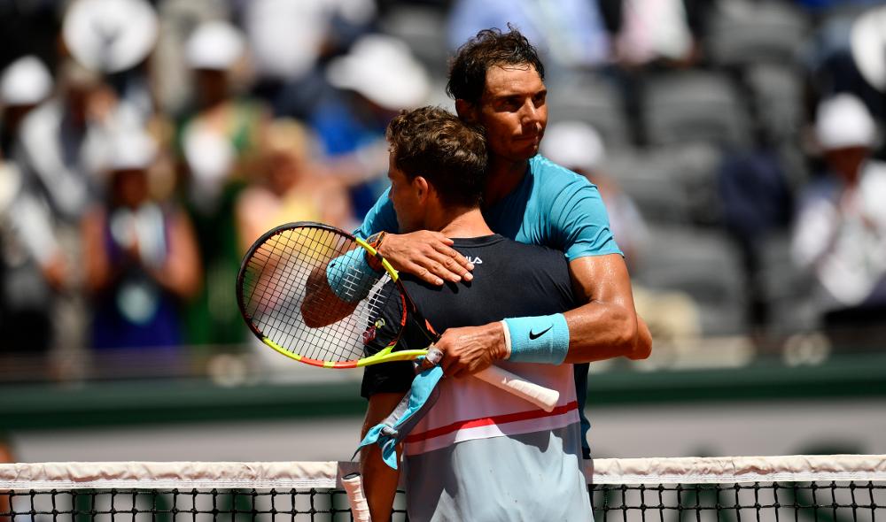 Très belle accolade entre Nadal et Schwartzman