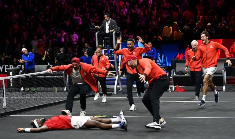 L'explosion de joie du Reste du Monde suite à la victoire de Tiafoe qui a offert un 1er sacre en Laver Cup aux siens ce dimanche à Londres.