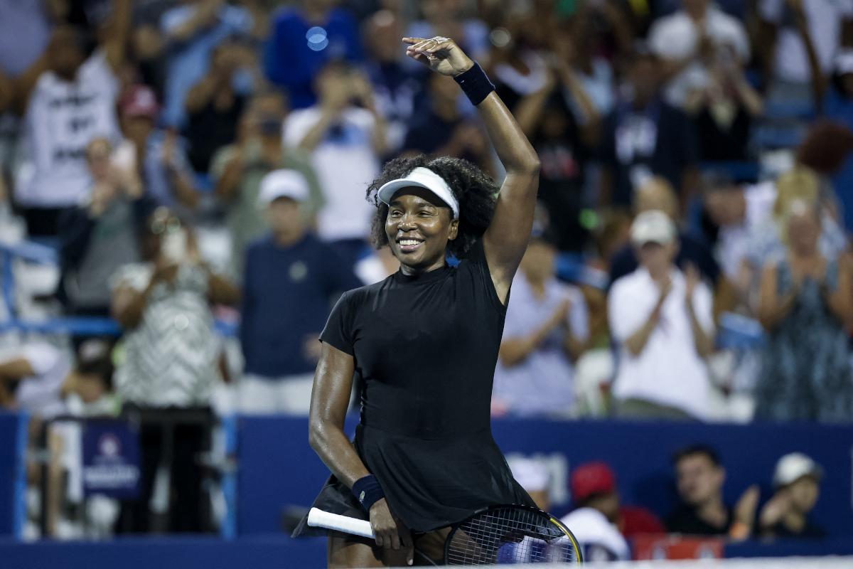 Aos 45 anos, Venus Williams vence o seu primeiro jogo em Washington contra Stearns