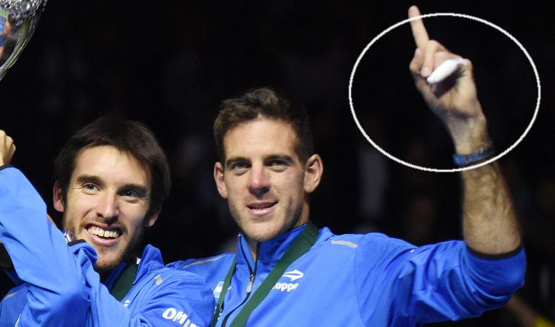 Del Potro s'est cassé le doigt en début de 5ème set face à Cilic après avoir voulu attrapper une 1ère balle de service adverse à la main.