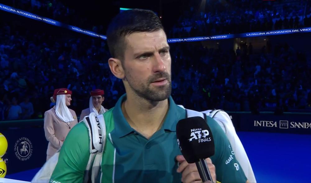 Djokovic in a bad mood in Turin.