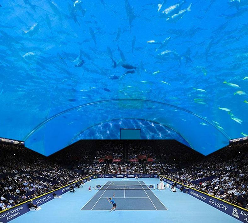 Un complexe de tennis sous l'eau à Dubai 
