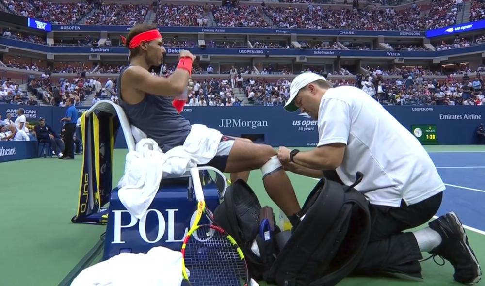 Nadal souffre d'une tendinite au genou droit