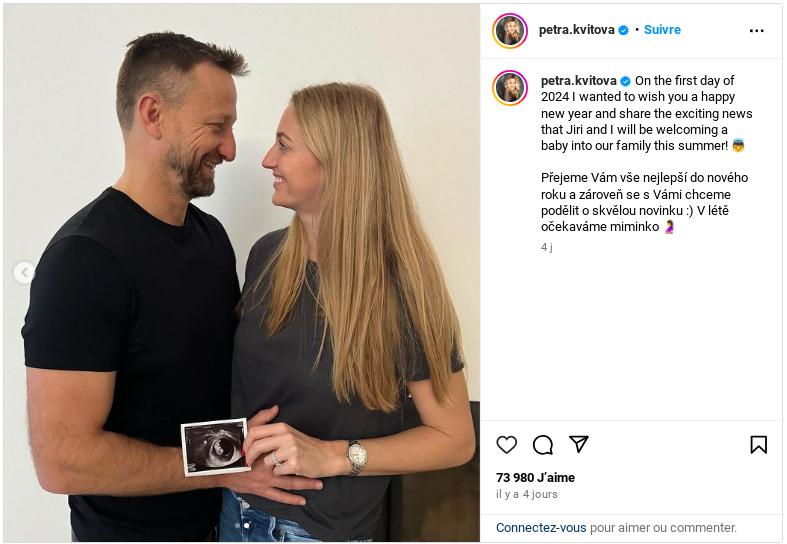 Carnet Rose - Petra Kvitova enceinte !