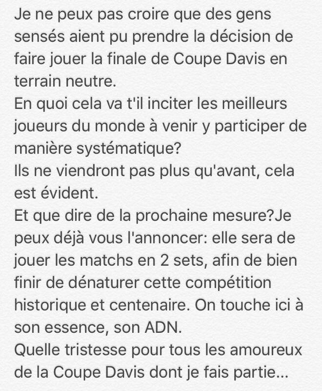 Arnaud Clément fustige les changements qui dénaturent la Coupe Davis 