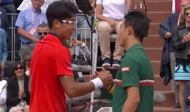 Chung cède sur une double faute face à Nishikori