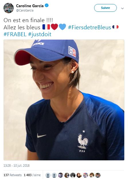 Le tennis français célèbre la qualification en finale du mondial de foot 