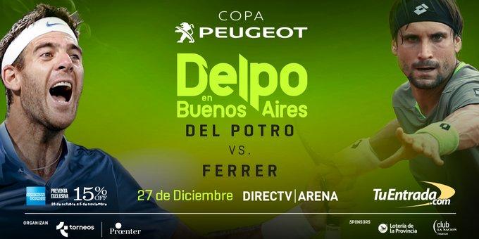 Del Potro et Ferrer s'affronteront en match exhibition le 27 décembre dans l'enceinte de la DirectTv Arena (15 000 places) à Buenos Aires.