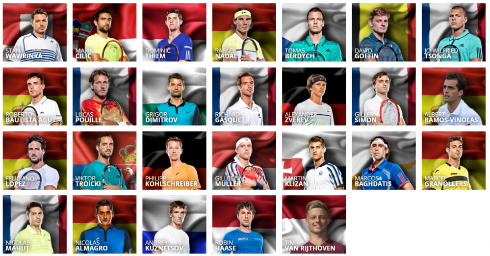Très gros plateau pour Rotterdam en 2017 : Wawrinka, Nadal, Tsonga, Berdych, Thiem, Cilic, Goffin, Gasquet