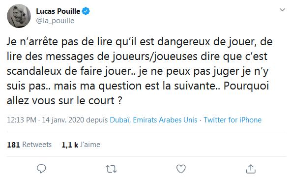 Pouille : Pourquoi allez vous sur les courts 