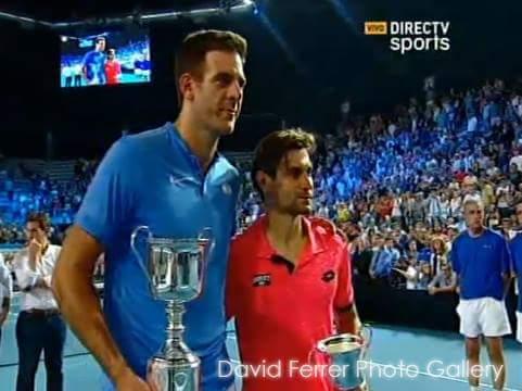Juan Martin Del Potro a battu David Ferrer 7-6(2) 6-3 dans le cadre d'une exhibition en Argentine, dans l'enceinte de la DIRECTV Arena.