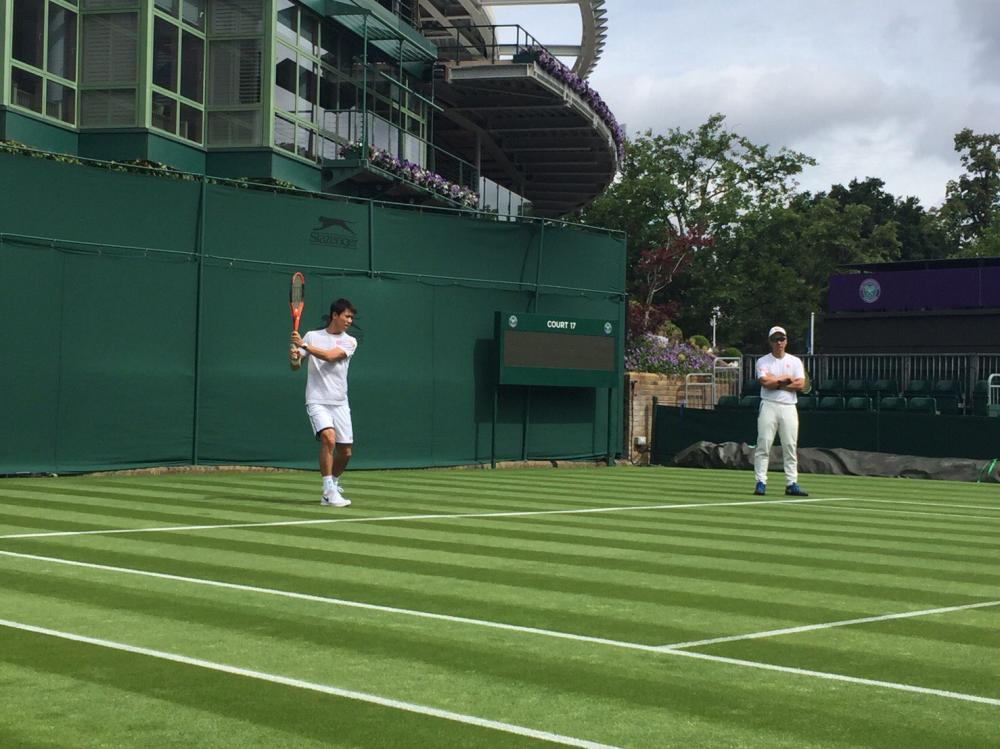 Nishikori s'est entrainé à Wimbledon 